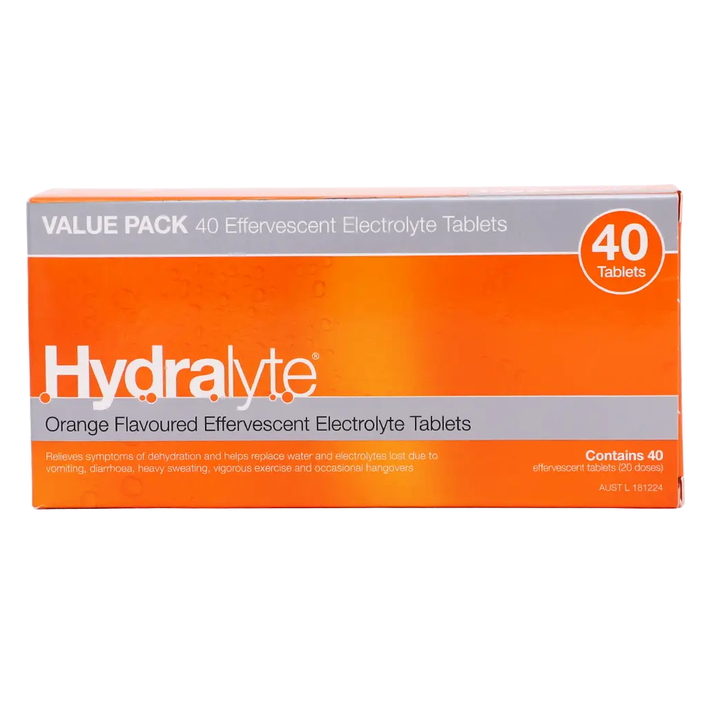 Hydralyte Orange Flavoured Effervescent Electrolyte 40 Tablets - view 2