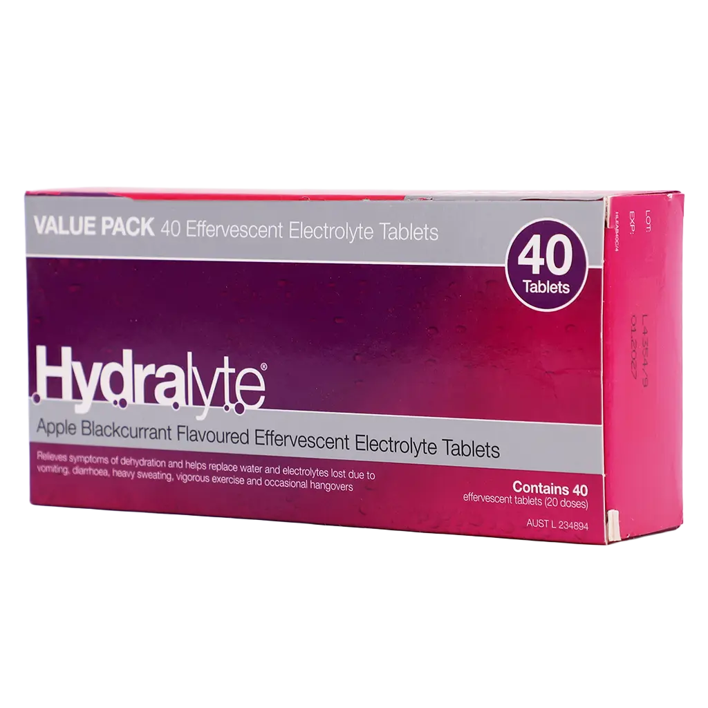 Hydralyte Apple Black Currant Flavoured Effervescent Electrolyte 40 Tablets - view 1