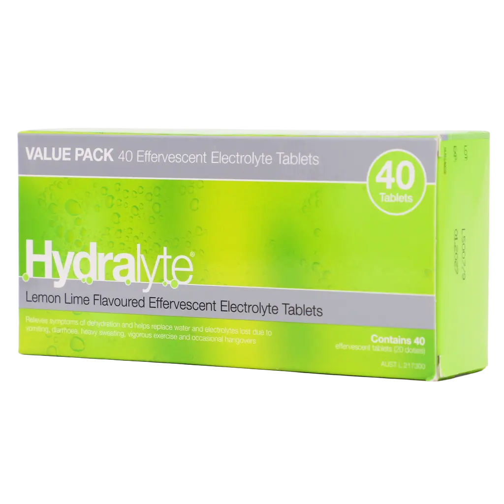 Hydralyte  Limon and Lime Flavoured Effervescent Electrolyte 40 Tablets - view 1
