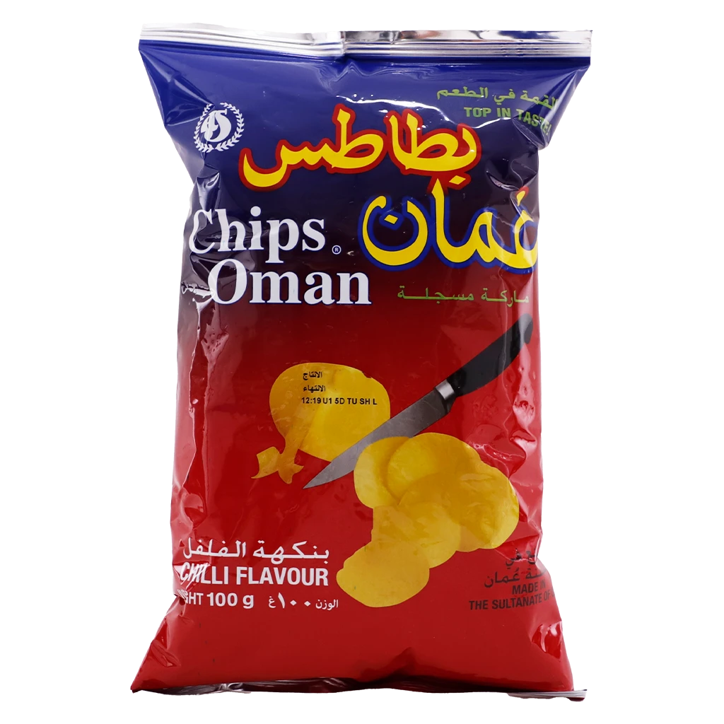 Oman Potato Chips Chilli Flavour 100 gm
