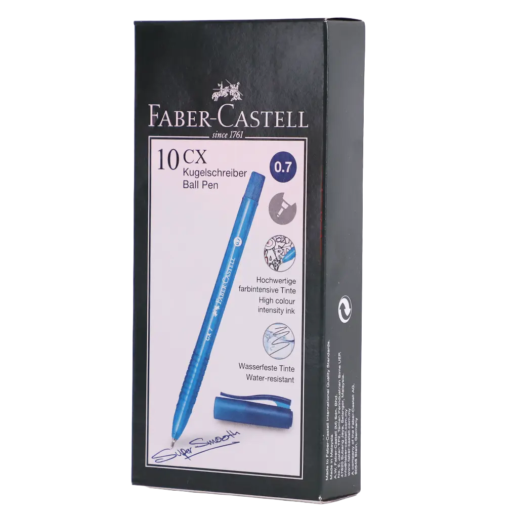 Faber Castell Ball Pen CX 0.7 Silk Blue set of 10 - view 1