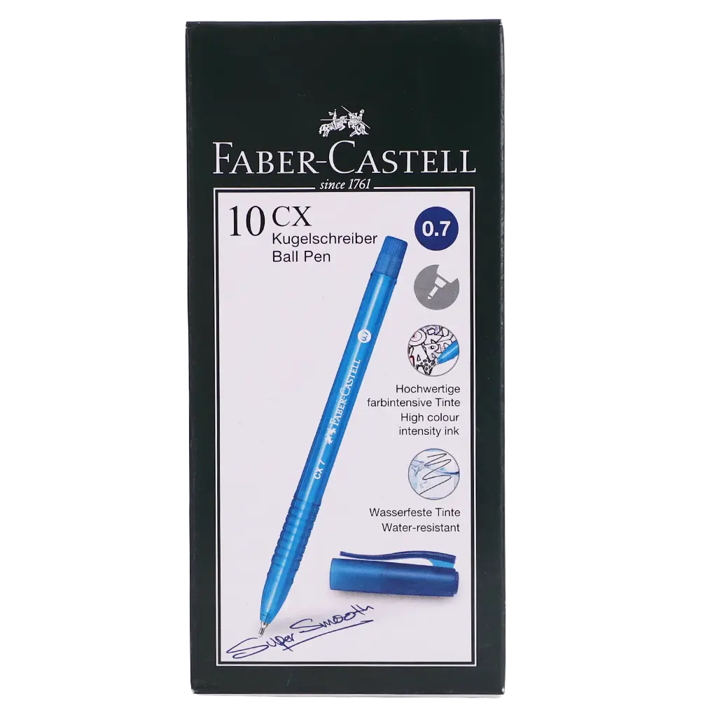 Faber Castell Ball Pen CX 0.7 Silk Blue set of 10 - view 2