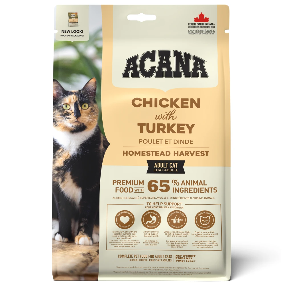Acana Harvest Dry Food for Cats Chicken & Turkey  340 gm