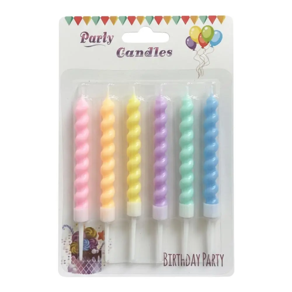 Light Attractive Colorful Party Candles  9 cm 6 pcs - view 1