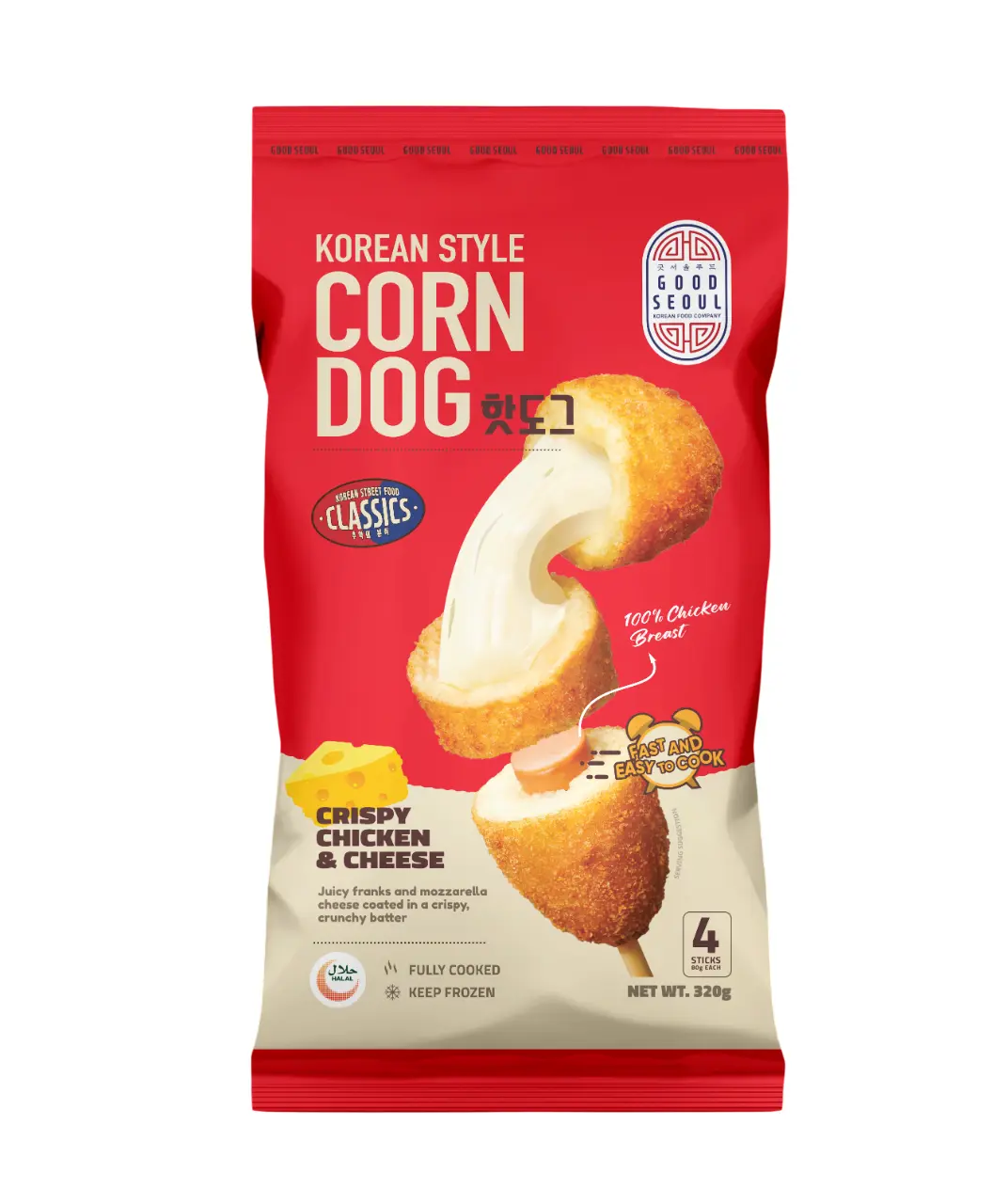 Good Seoul Corn Dog Crispy Chicken & Cheese 80 gm  - view 1