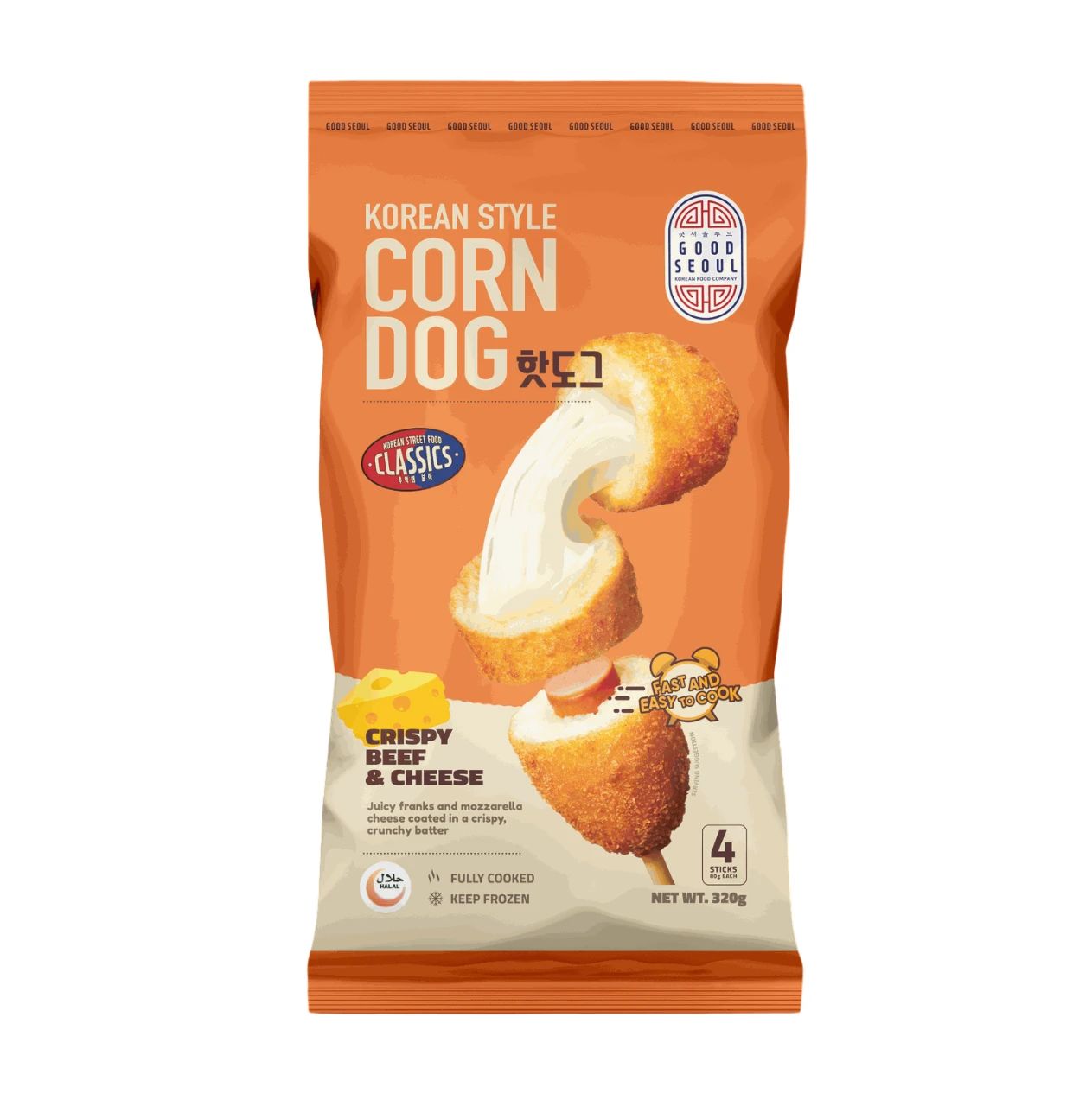 Good Seoul Corn Dog Crispy Beef & Cheese 80 gm