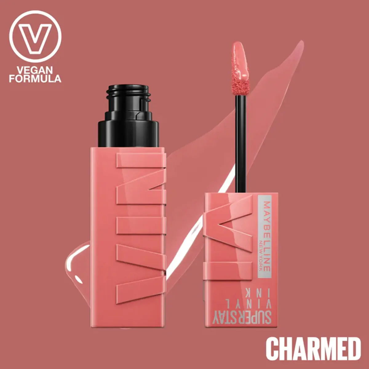 Maybelline Super Stay Vinyl Ink Nudes Longwear Transfer Proof Gloss Lipstick Charmed - view 3