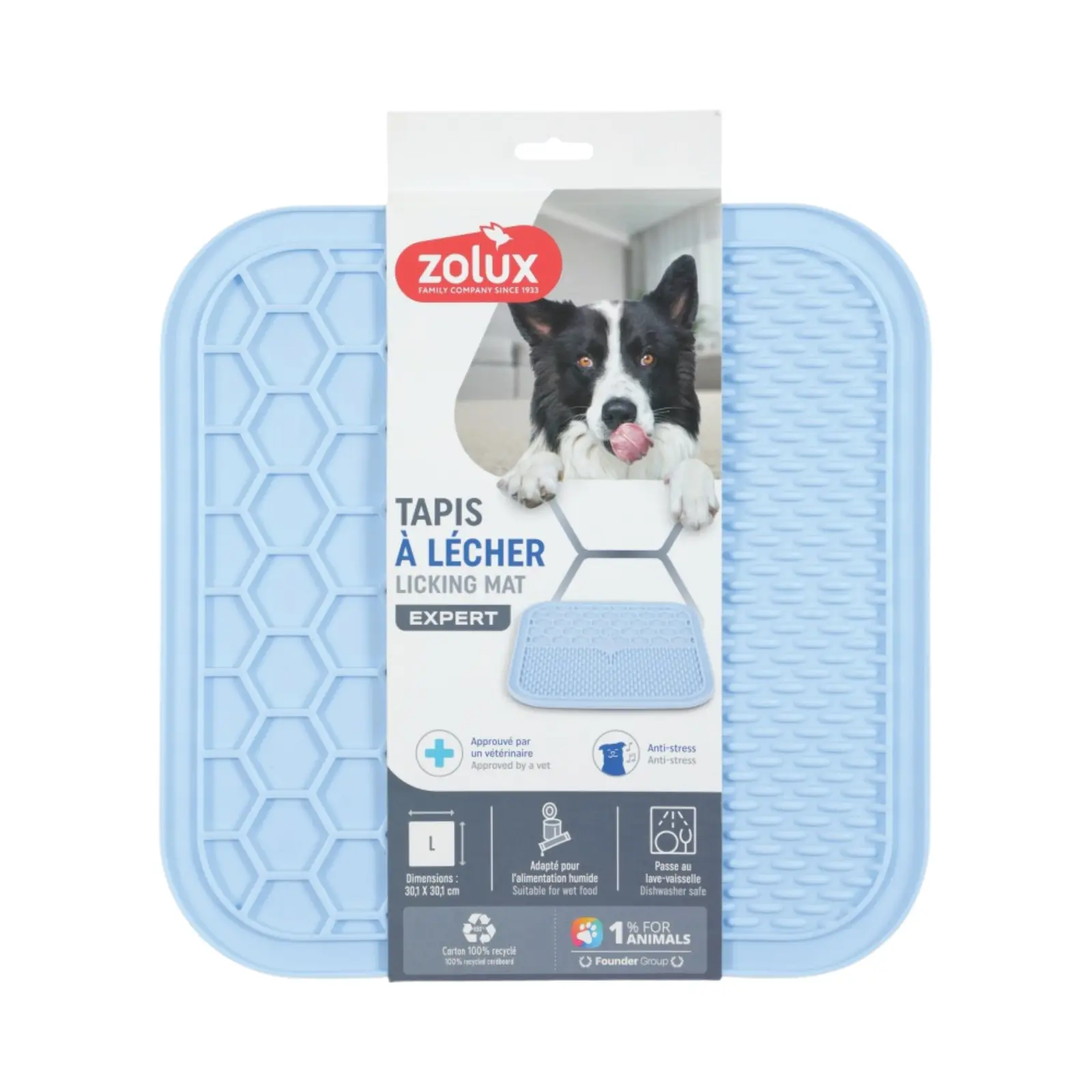 Zolux Silicone Dog Licking Mat Large Blue - view 1