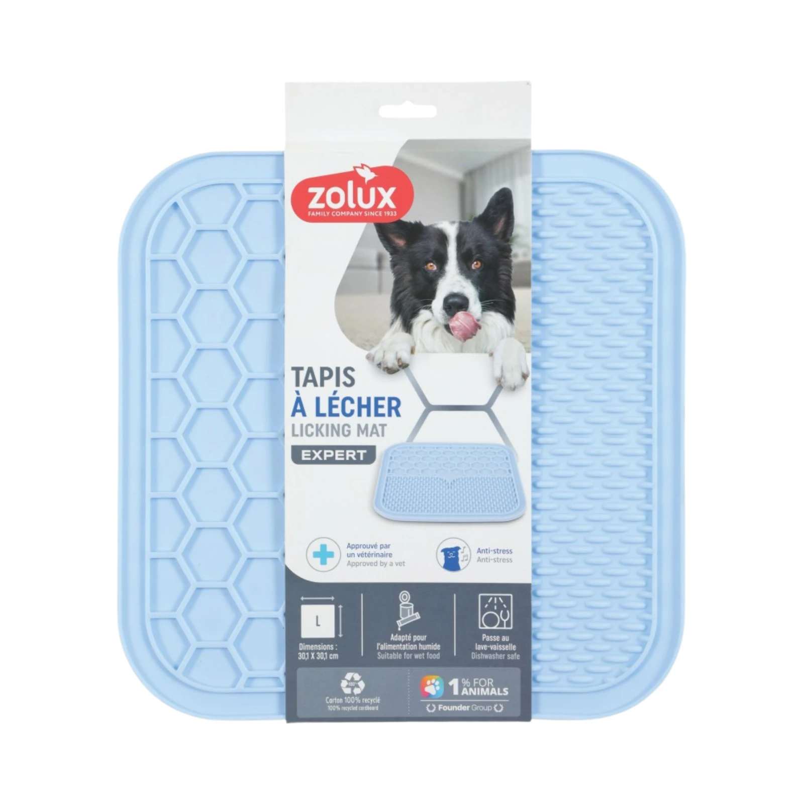 Zolux Silicone Dog Licking Mat Large Blue