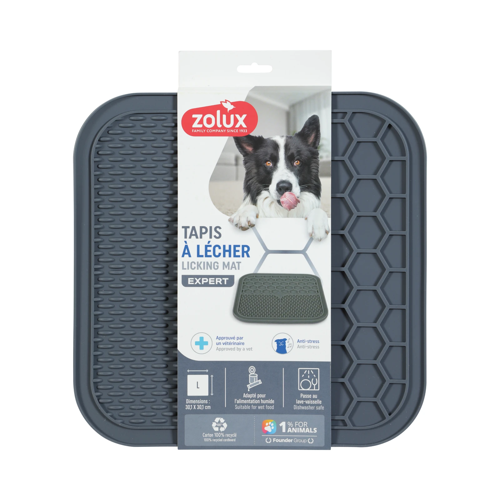 Zolux Silicone Dog Licking Mat Large Gray