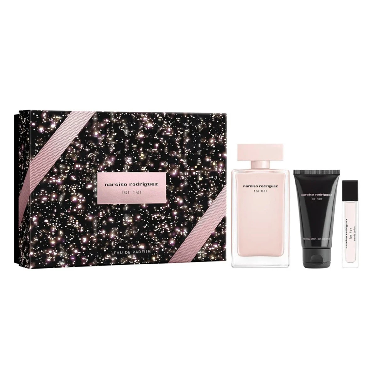 Narciso Rodriguez For Her Gift Set 3 Pcs EDP 100 ml + EDP 10 ml + Hydrating Body Lotion 50 ml