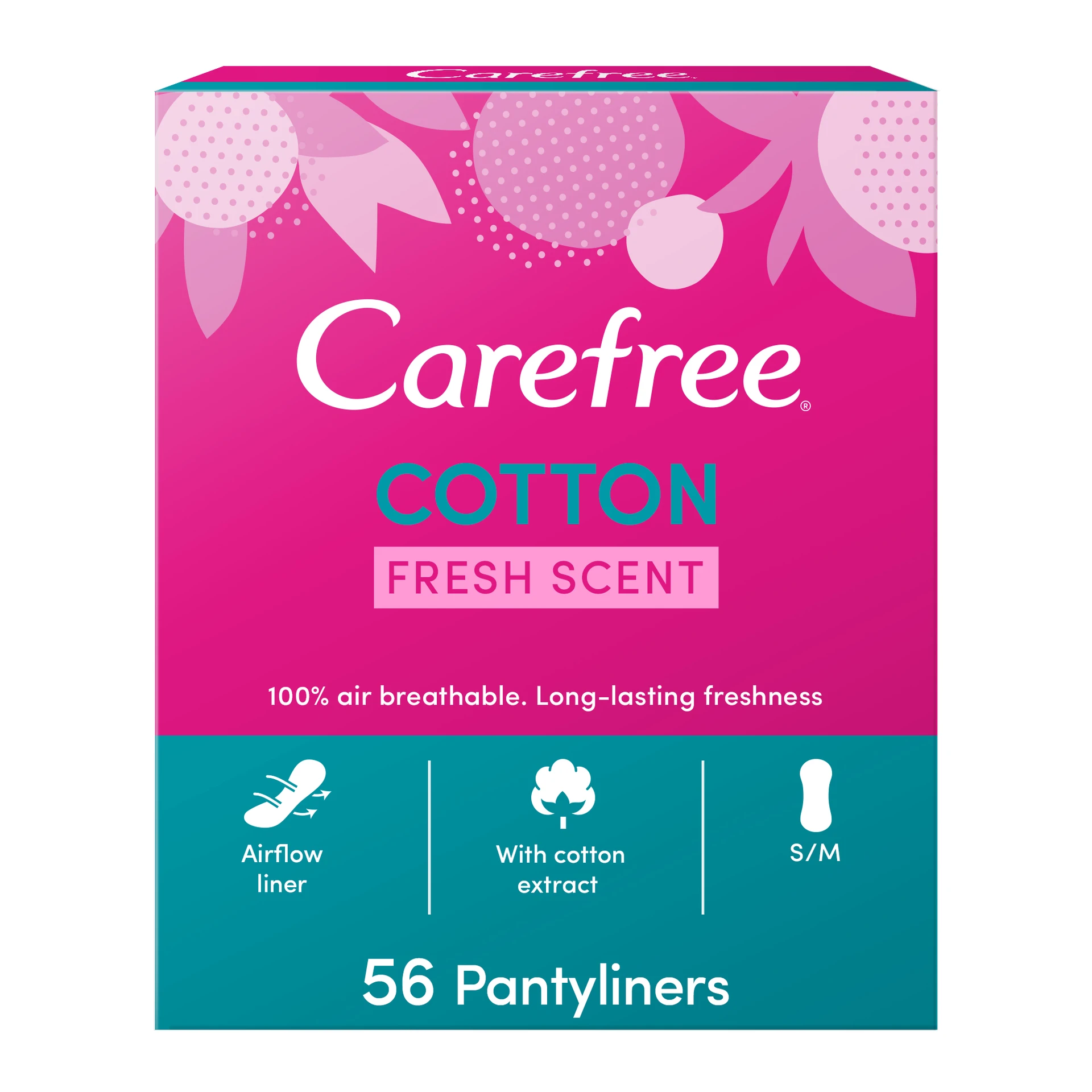 Carefree Sanitary Pads Fresh Cotton Scent 56 pads