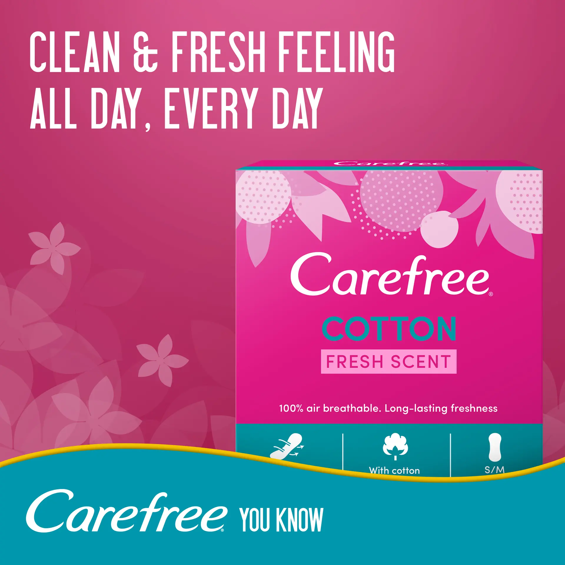 Carefree Sanitary Pads Fresh Cotton Scent 56 pads - view 5