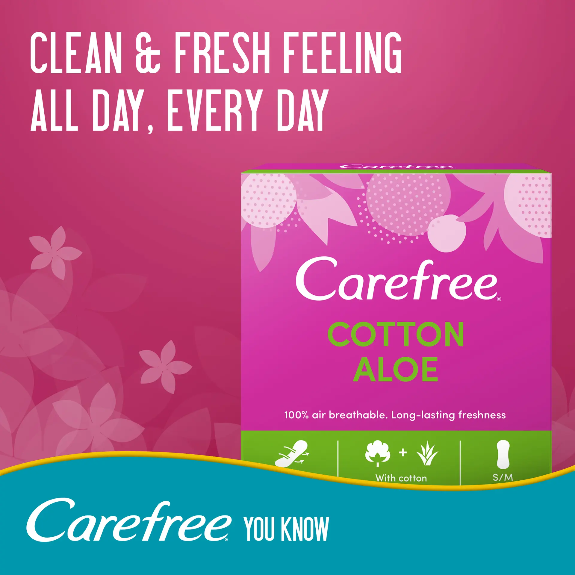 Carefree Pantyliners With Aloe Vera Extract - 56 Pads - view 5