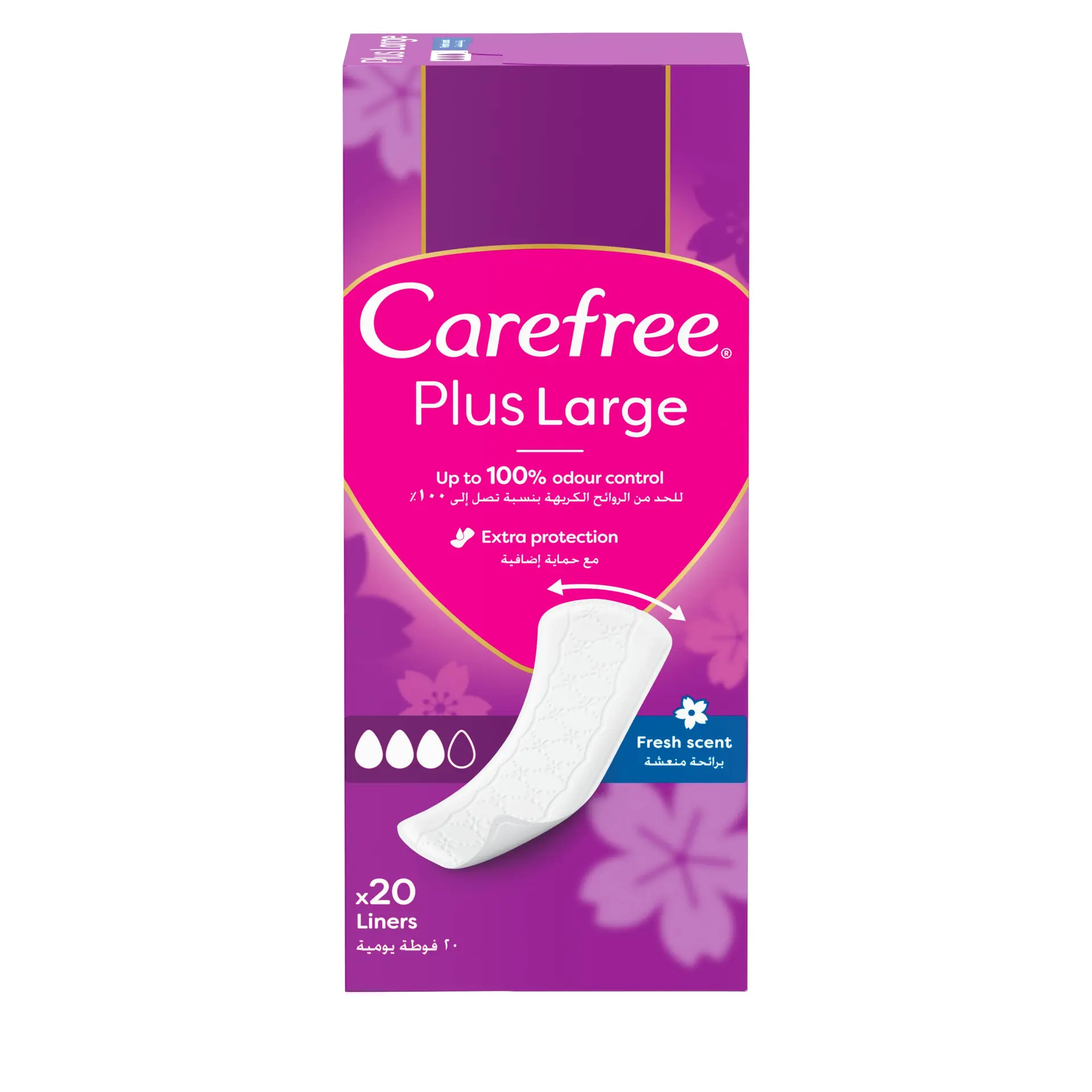Carefree Maxi Fresh Unscented Cotton Feel 20 Pads  - view 1