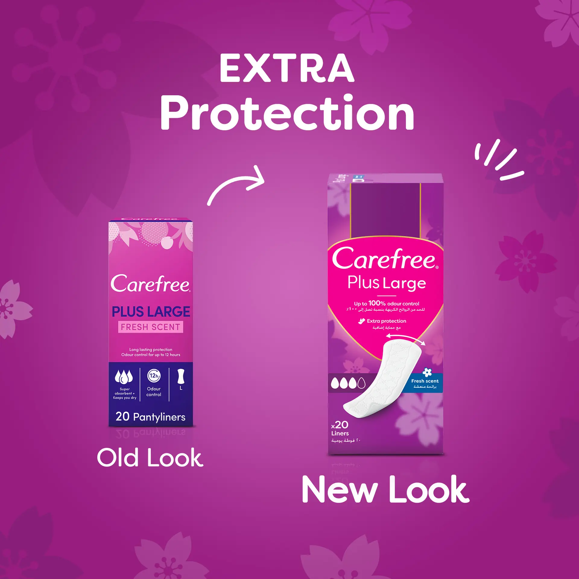 Carefree Maxi Fresh Unscented Cotton Feel 20 Pads  - view 5