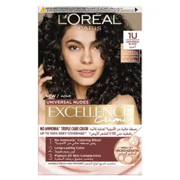 L'Oreal Paris Excellence Creme Universal Nudes Hair Color Free Ammonia 1U Black