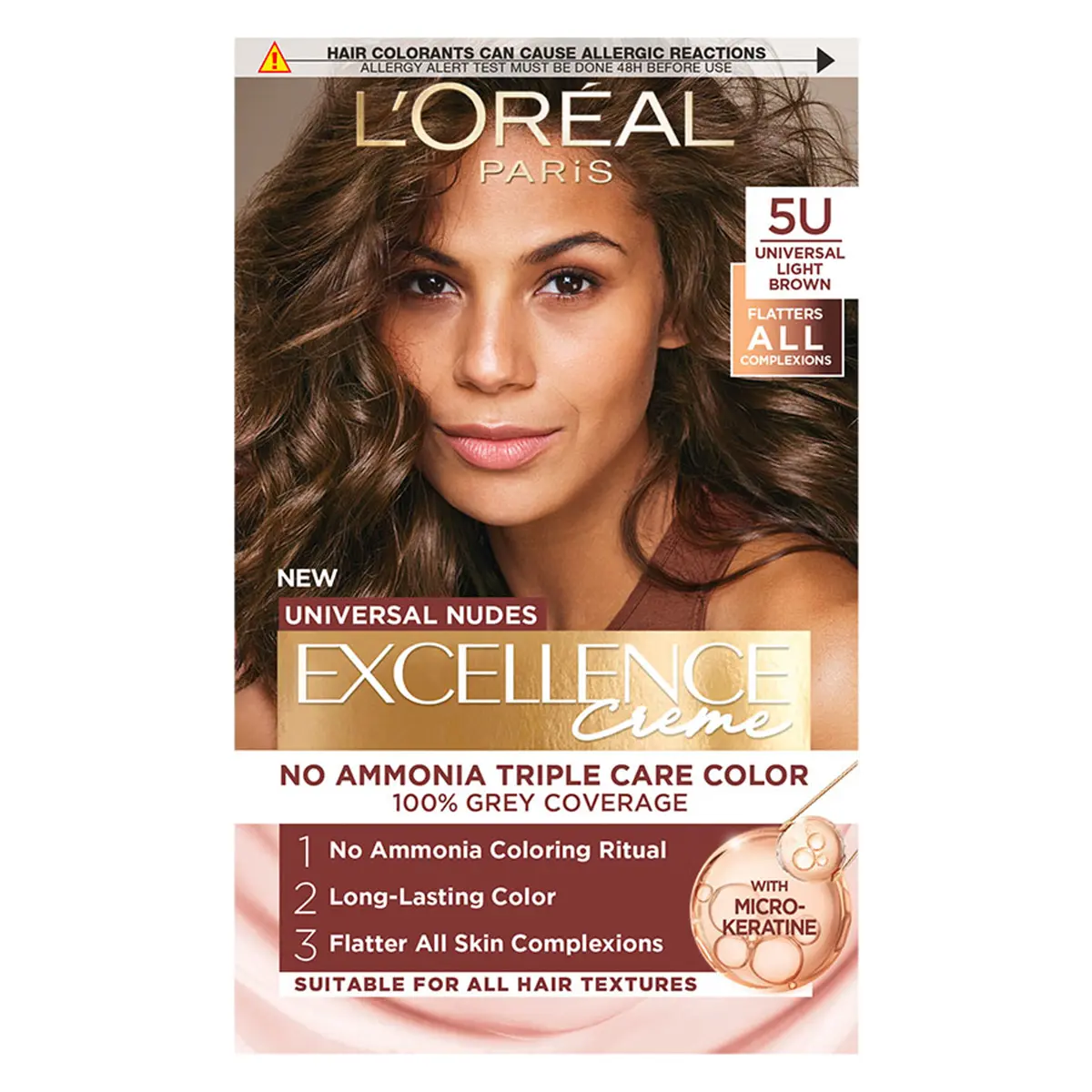 L'Oreal Paris Excellence Creme Universal Nudes Hair Color Free Ammonia 5U Light Brown - view 1