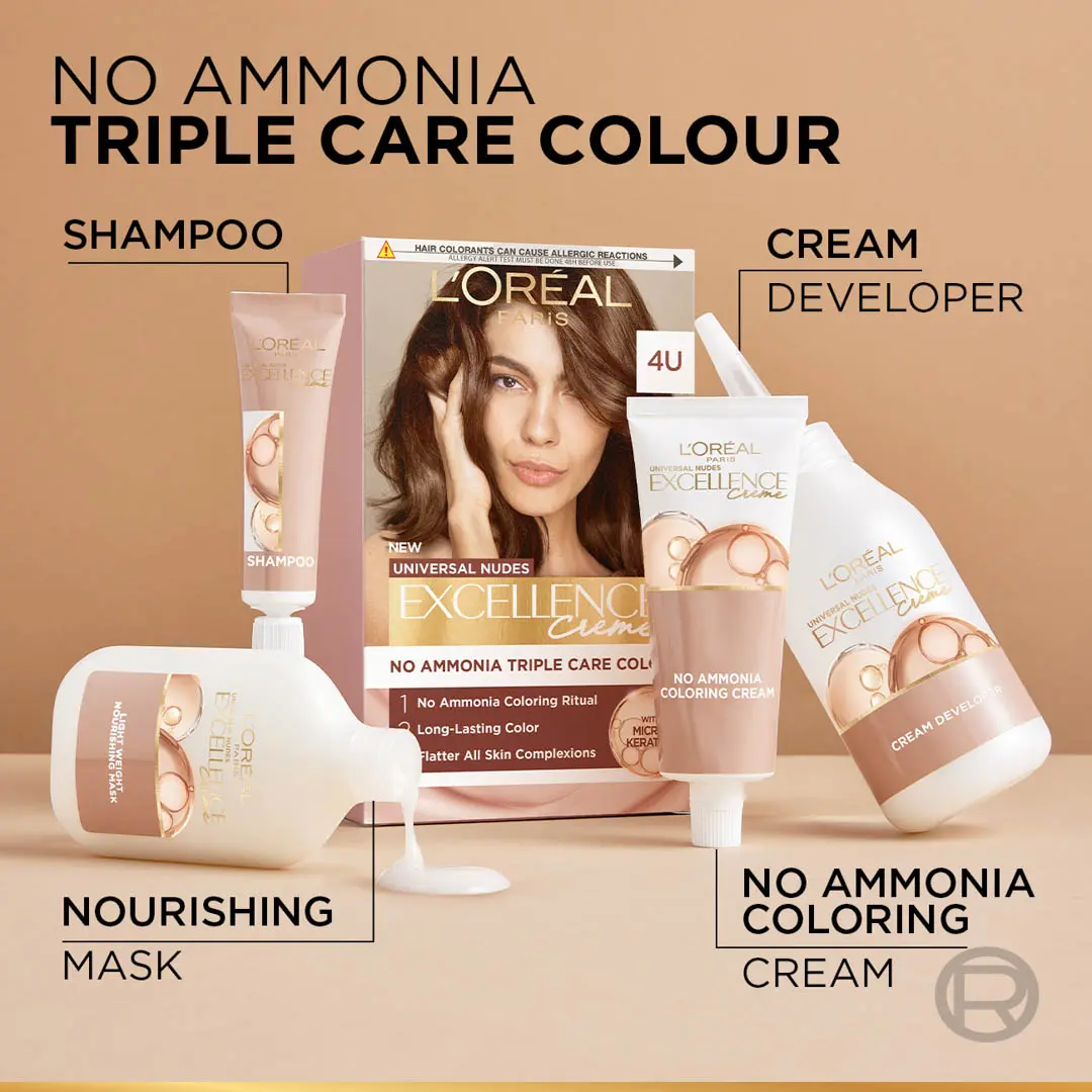L'Oreal Paris Excellence Creme Universal Nudes Hair Color Free Ammonia 6U Dark Blonde - view 8