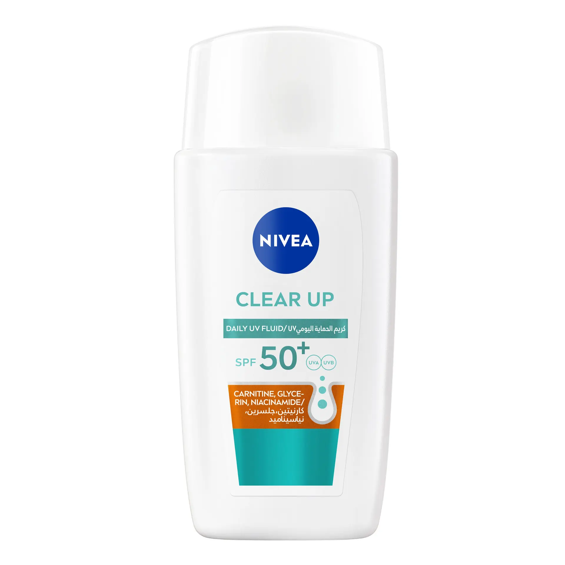 Nivea Clear Up Daily UV Fluid SPF50+ Face Sunscreen with Carnitine Glycerine & Niacinamide for Oily Skin 8H Matte Effect 40 ml - view 1