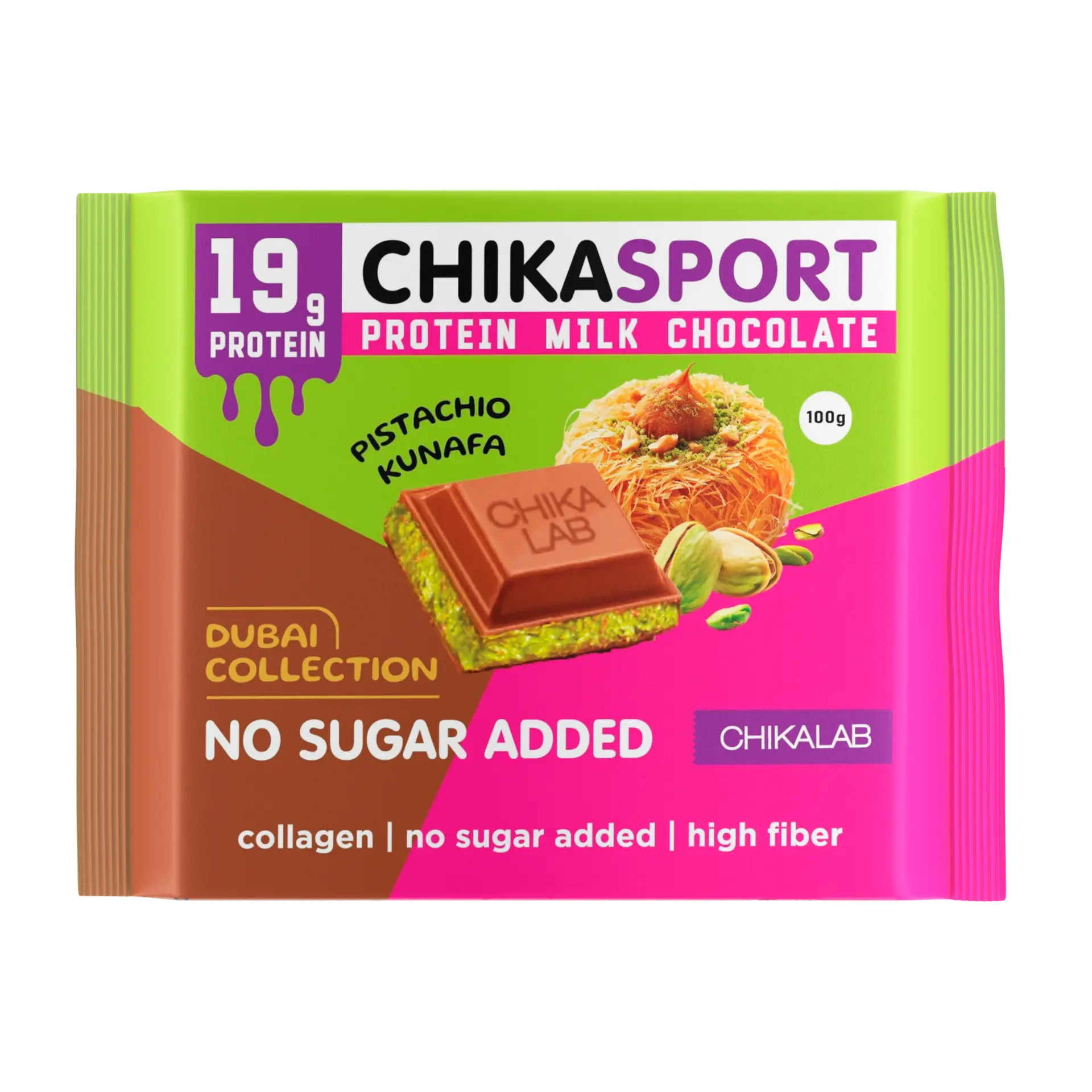 Chikalab Protein Milk Chocolate Dubai Chocolate 100 gm - view 1
