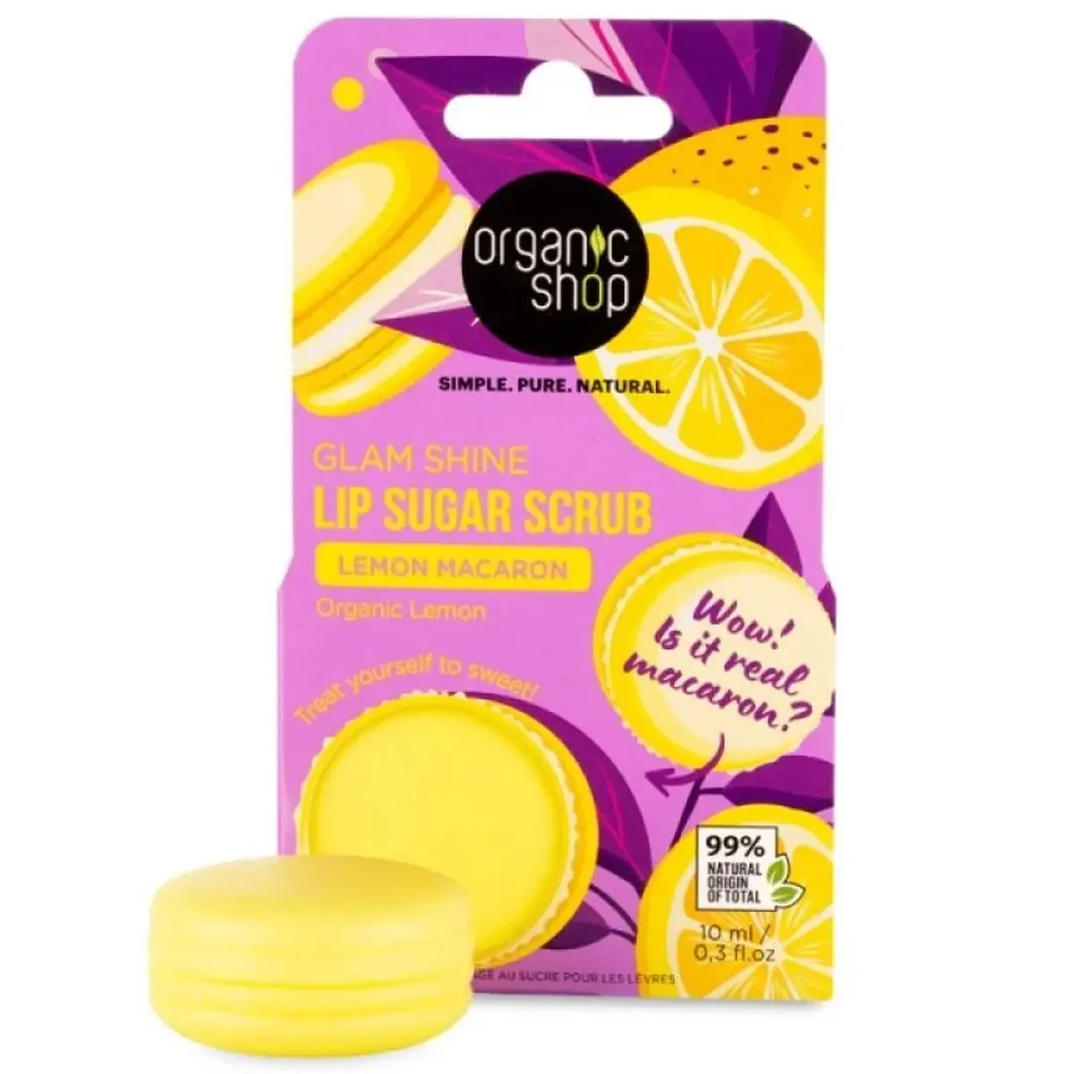 Organic Shop Lip Sugar Scrub Lemon Macaron 10 ml - view 1