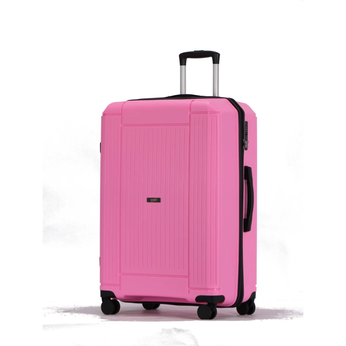 Lugain Luggage Set 3 pcs Hard Shell Suitcase PP Material Bilt In Lock 360 Silent Double Wheel Pink Color (20 24 28) 