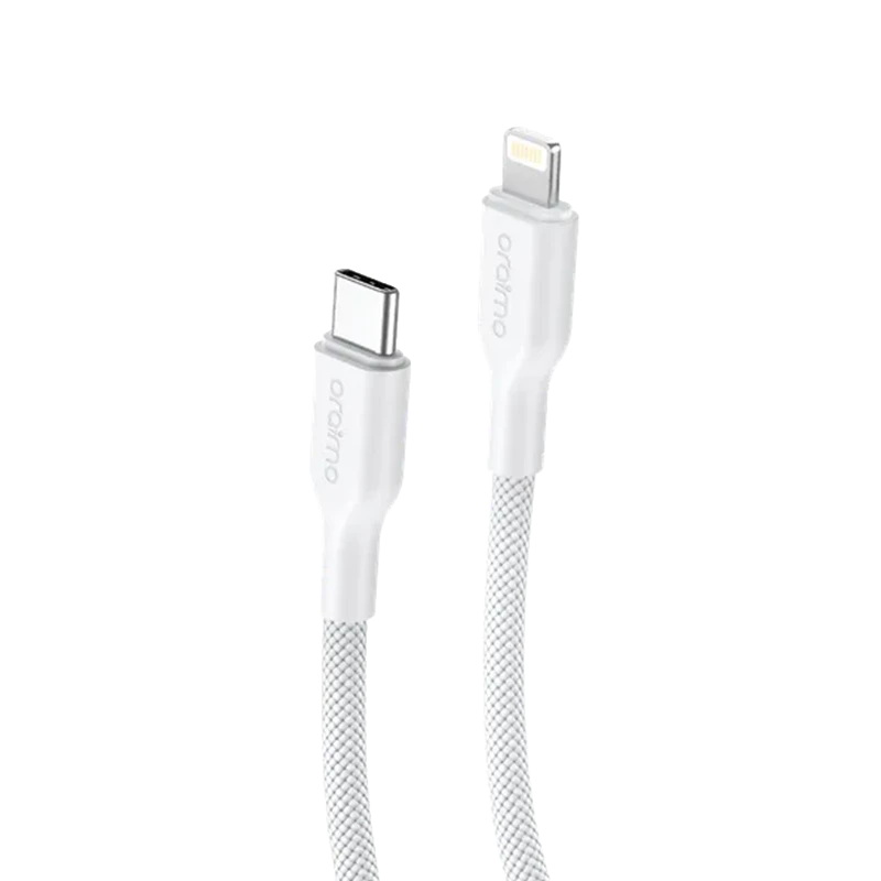 Oraimo Ultra Durable Braided Cable 1M USB C to Lightning 45w White