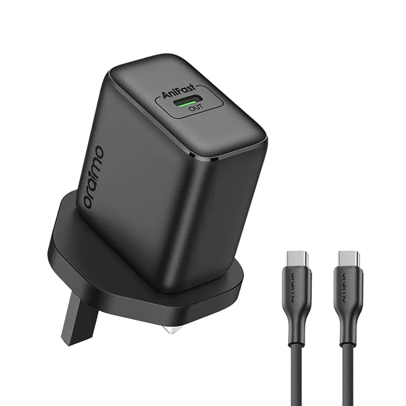 Oraimo Wall Charger USB C Port 35w WITH CABLE TYPE C to TYPE C BLACK - view 1