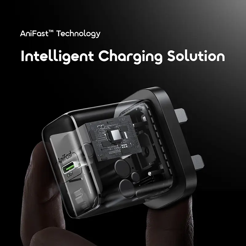 Oraimo Wall Charger USB C Port 35w WITH CABLE TYPE C to TYPE C BLACK - view 8