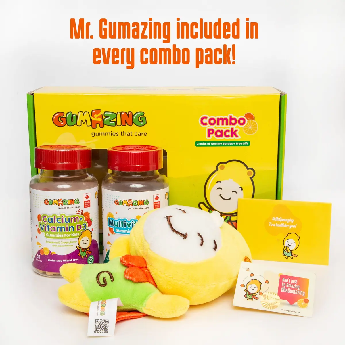 Gumazing Essential ComboPack Calcium and Vitamin D3 + Multivitamin with Plush Toy 120  pcs - view 2