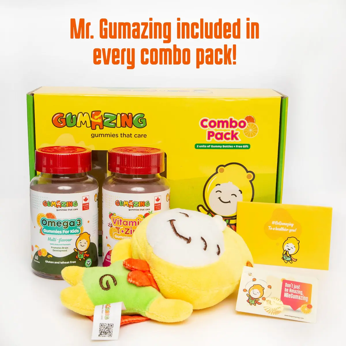 Gumazing Booster Pack Vitamin C and Zinc + Omega 3 with Plush Toy 120  pcs - view 2