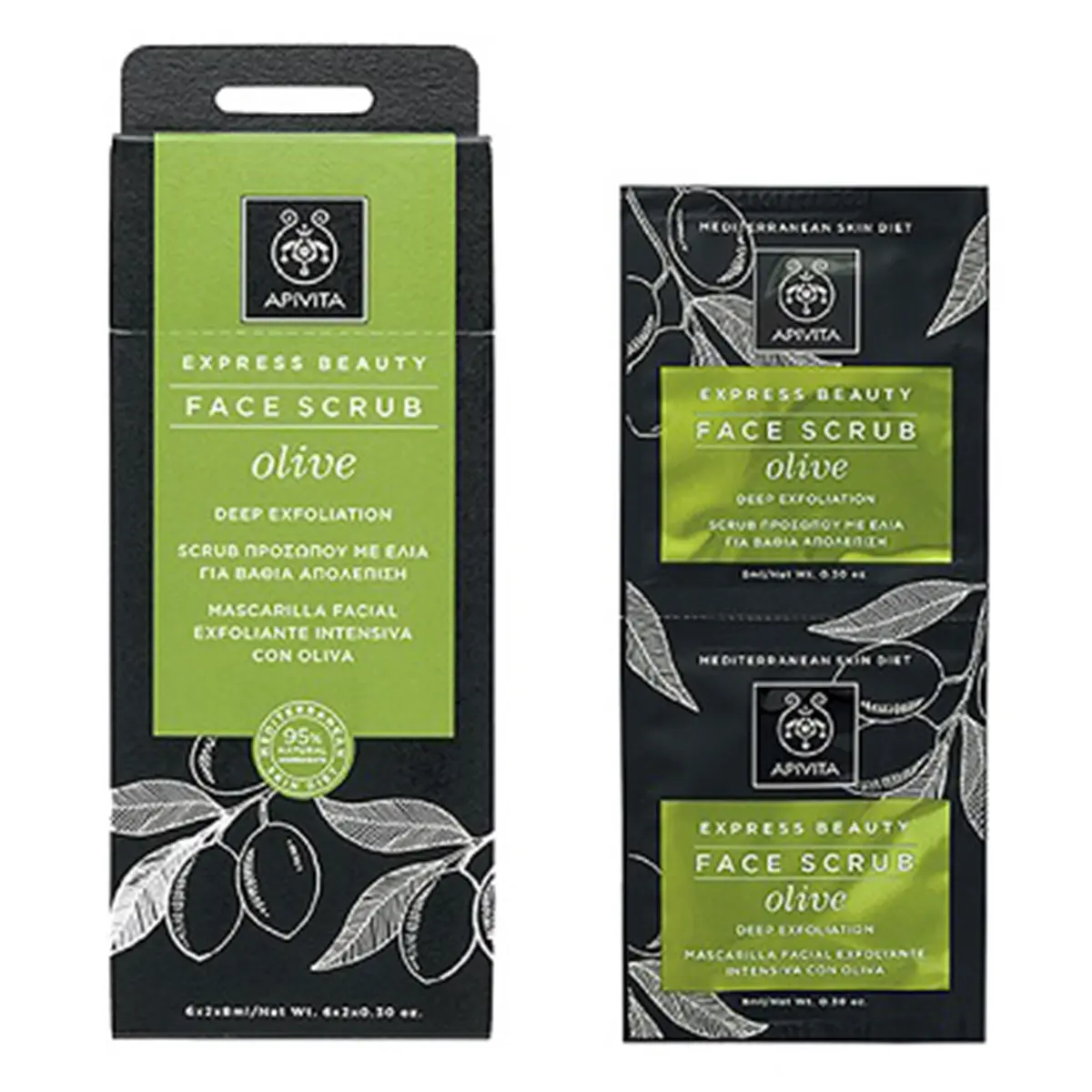 Apivita Express Beauty Face Scrub Olive 6 pcs 8 ml - view 1