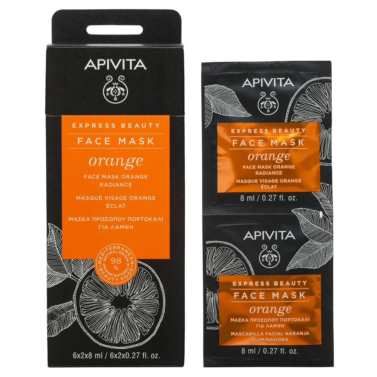 Apivita Express Beauty Face Mask Orange 6 pcs 8 ml
