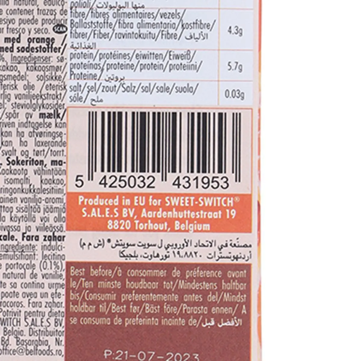 Sweet Switch Belgian Dark Chocolate & Orange 100  gm - view 2
