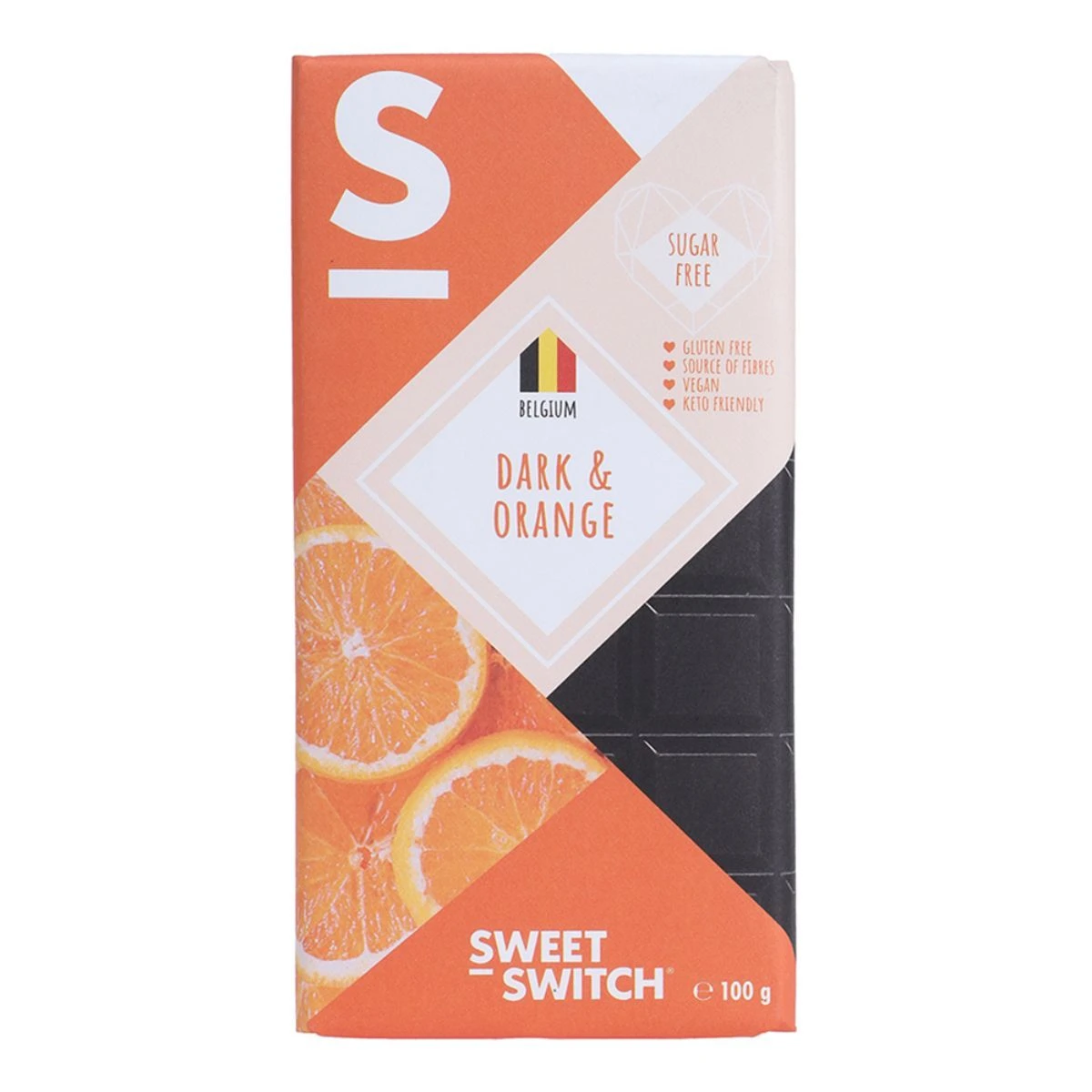 Sweet Switch Belgian Dark Chocolate & Orange 100  gm