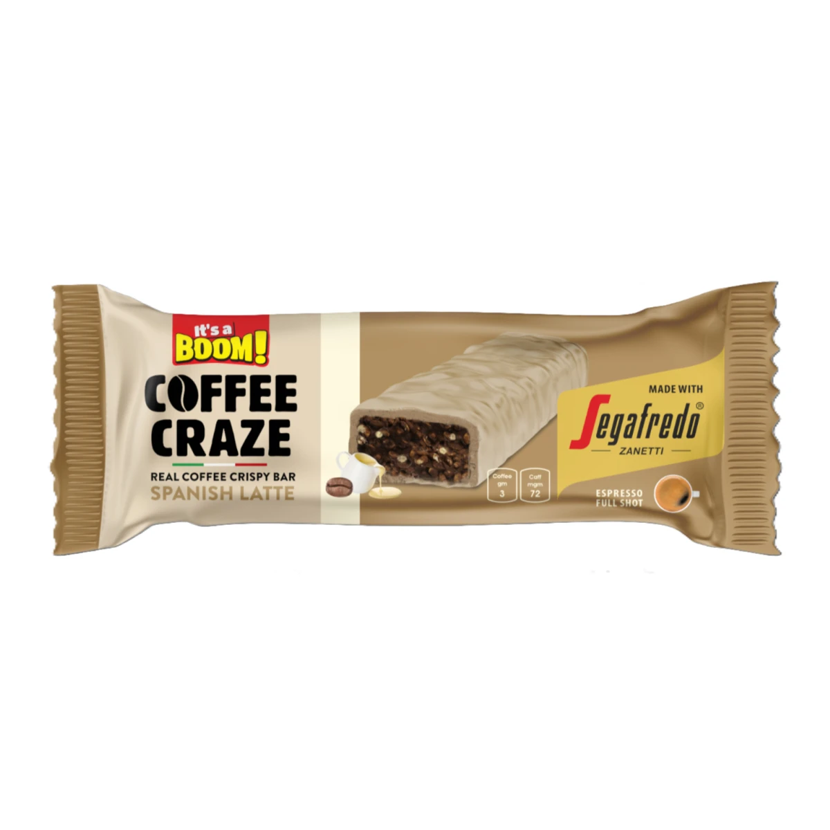  It's a Boom Real Coffe Crispy Bar Spanish Latte 40 gm