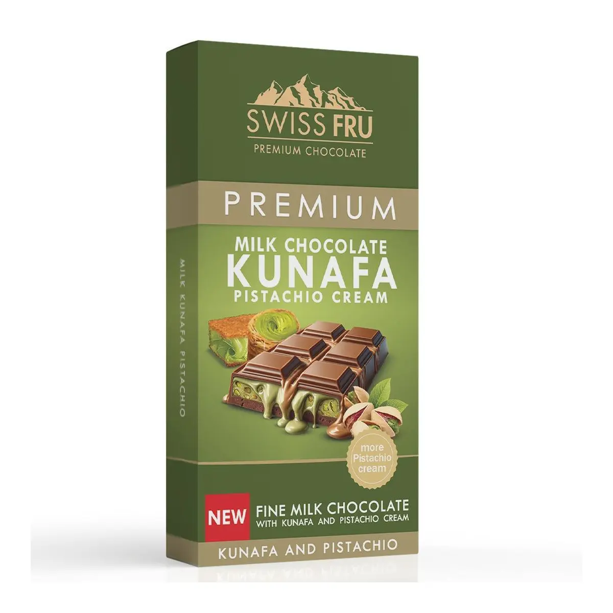 Swissfru milk kunafa bar with pistachio cream 150 gm - view 1