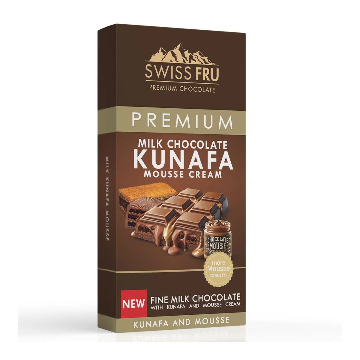 Swissfru milk kunafa bar with mousse cream 150 gm