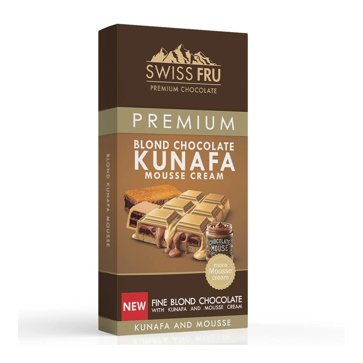 Swissfru blond kunafa bar with mousse cream 150 gm