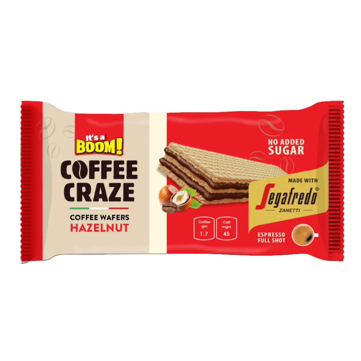  It's a Boom  Segafredo Biscuit  Coffe Wafers Hazelnut 35 gm  - view 1