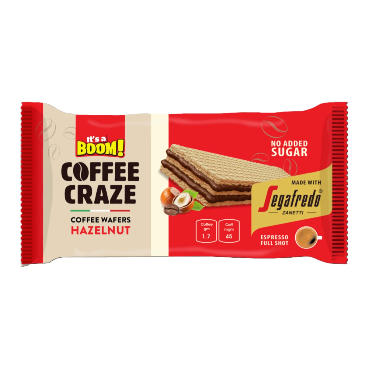 It's a Boom  Segafredo Biscuit  Coffe Wafers Hazelnut 35 gm 