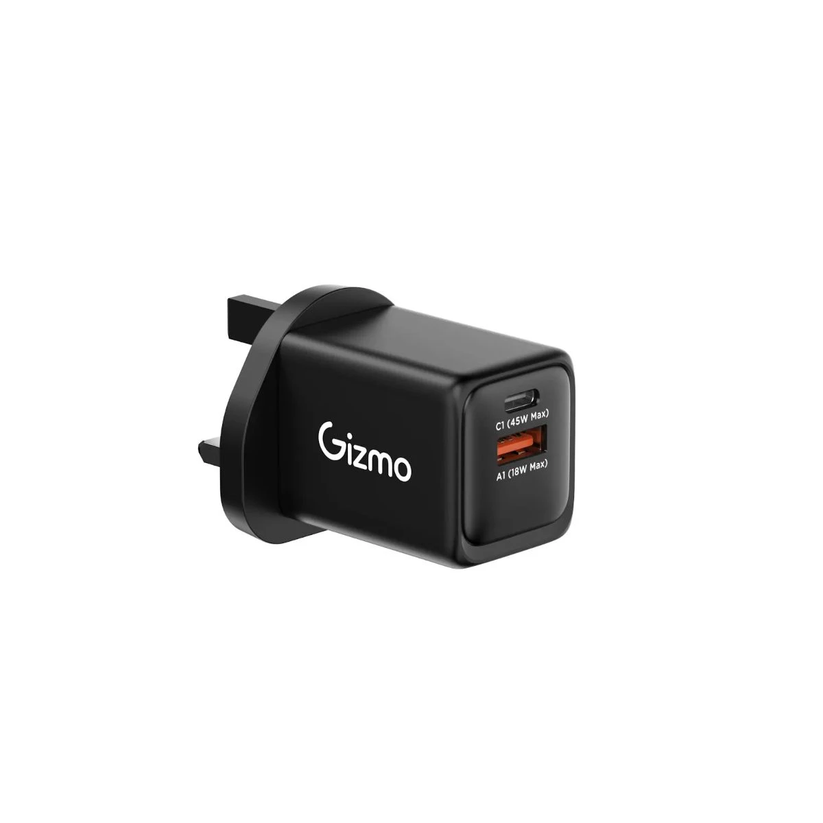 Gizmo Black USB-C 1 + USB-A 1 Wall Charger 48W