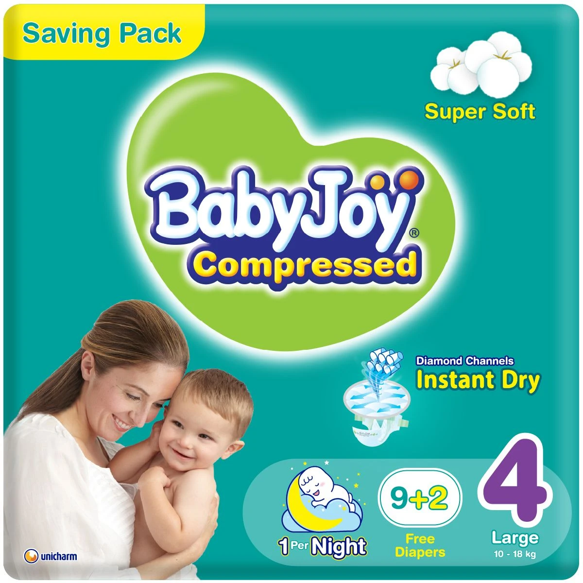 Babyjoy Diapers Pants Saving Pack Large No 4 count 11 Diapers
