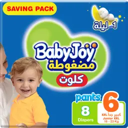 Babyjoy Diapers Pants Saving Pack Junior  No 6 count 8 Diapers