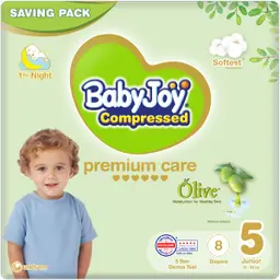 Baby Joy Olive Oil Saving Tape Diaper Size 5 Pack 8 Pcs