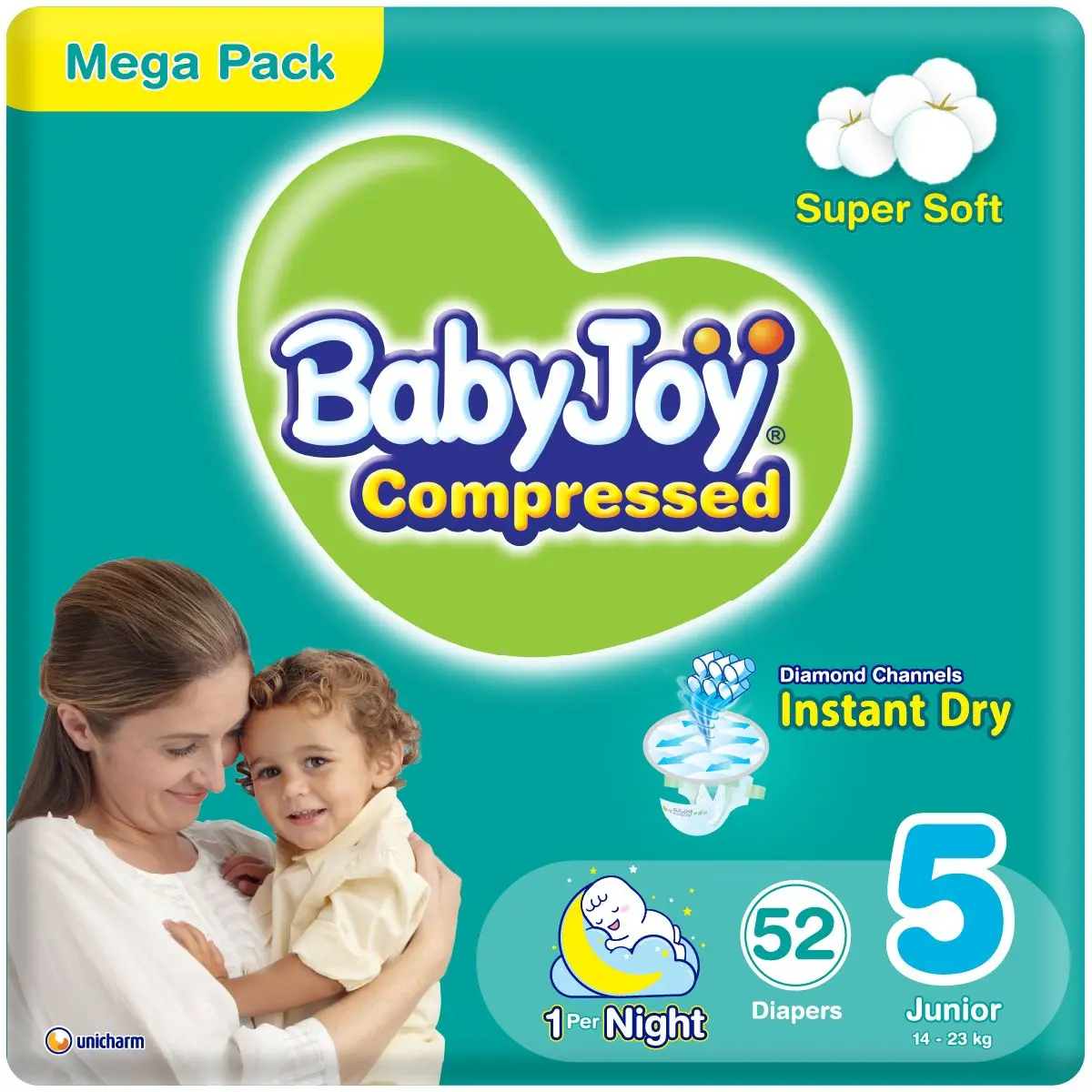 Babyjoy Diapers Mega Pack Junior No 5 count 52 Diapers  - view 1