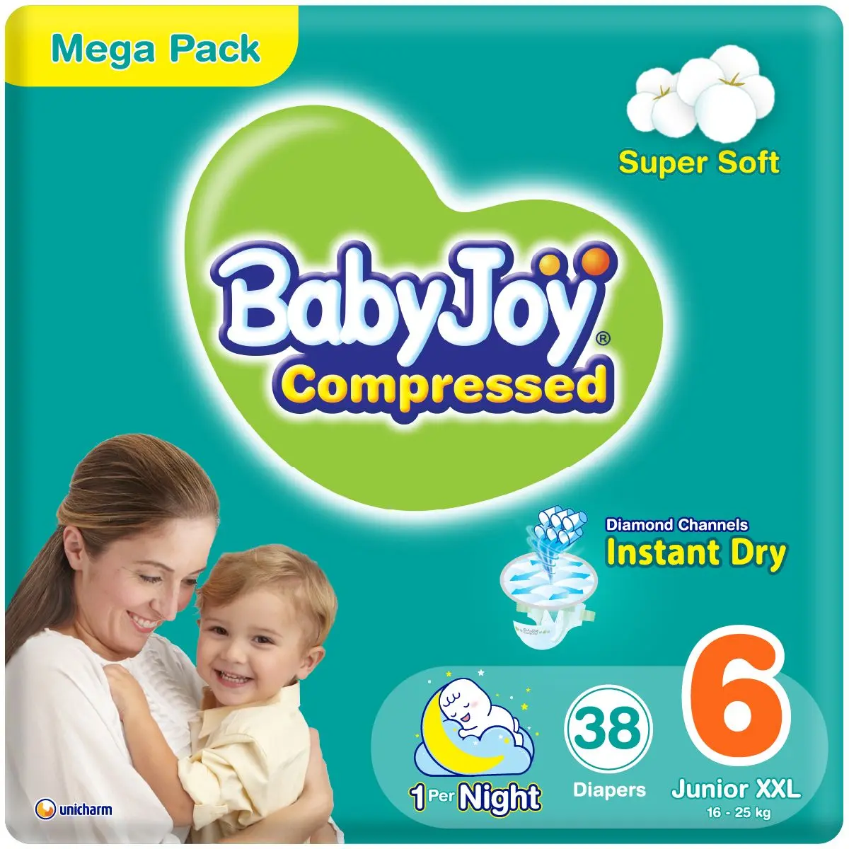 Babyjoy Diapers Mega Pack Junior XXL No 6  count 38 Diapers  - view 1