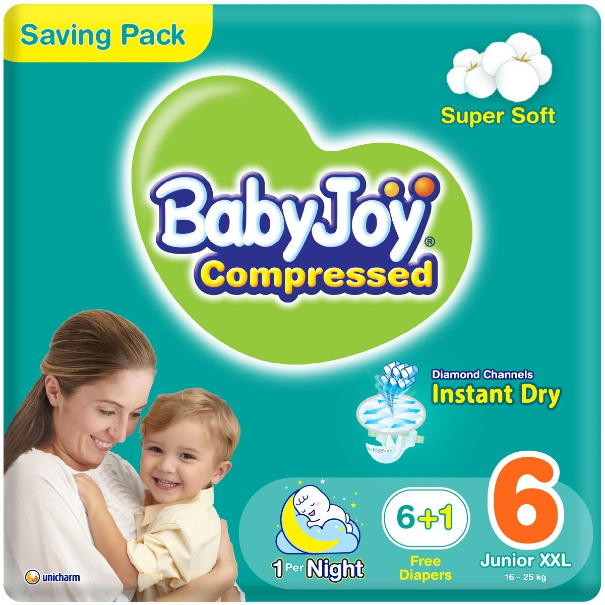 Baby Joy  Size 6 Diaper 6 + 1 Free