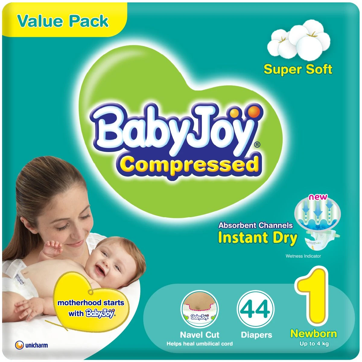 Babyjoy Diapers Value Pack Newborn No 1 count 44 Diapers
